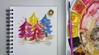 Watercolor Holiday Cards Beginners Will LOVE | Easy, Relaxing & Full of Holiday Cheer!