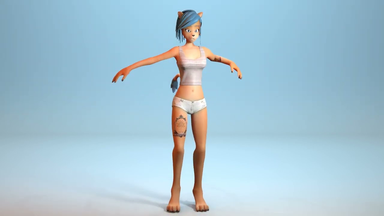 Sandy V062 furry Blender Rig 3D Model