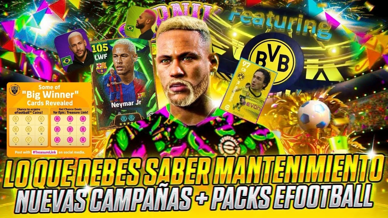 eFootball Se Actualiza🚨Al Fin Revelado Neymar Rubio GRATIS!🎁Confirmado en Tesoros Treasure Link🇧🇷✅
