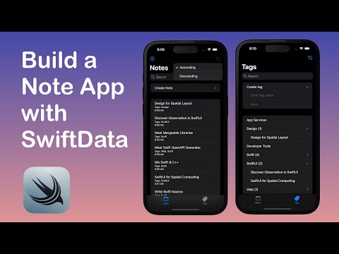 SwiftData  - Build a Note App with Many to Many Relationship Schema & Custom Query  | WWDC23 thumbnail