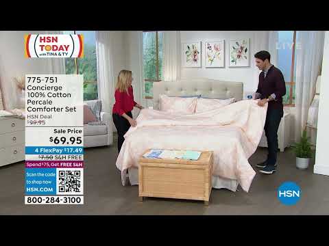 Concierge Collection 100% Cotton Percale Comforter Set