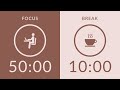 50 10 Pomodoro Timer With Brown Noise 4 Hour Study With Me For Deep Focus ADHD