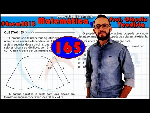 Enem 2015 - matemática - azul - questão 165 (setor circular)