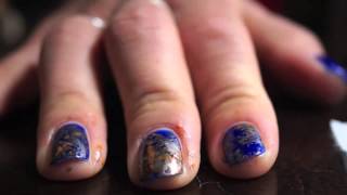Manucure marbrée cellophane