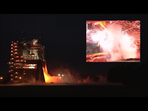 SLS RS-25 engine test video
