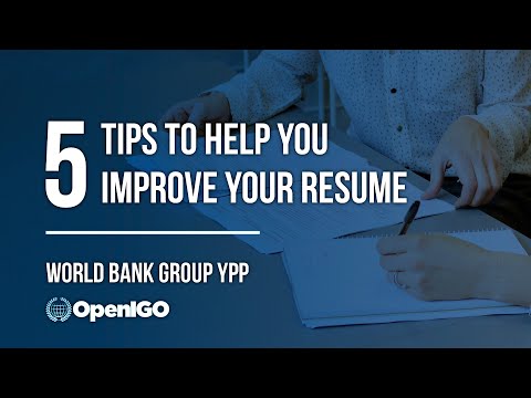 WBG YPP: Write the perfect CV/Resume with these tips!