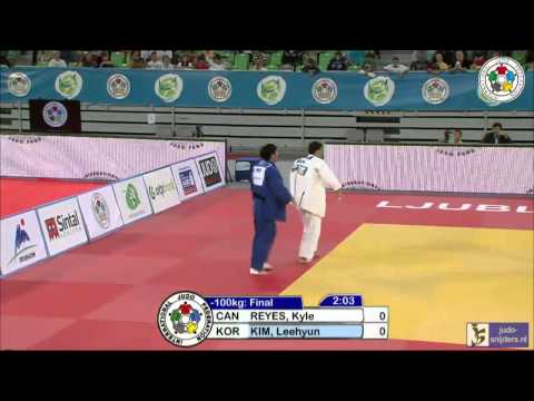 Judo 2013 World Championships Junior Ljubljana: Reyes (CAN) - Kim (KOR) [-100kg] final