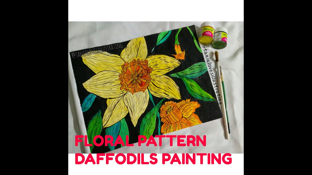 FLORAL PATTERN|| Drawing Daffodils|