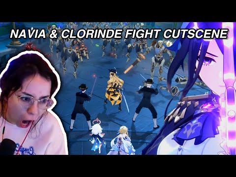Dish Reacts to Navia & Clorinde Protect Traveler Cutscene | Archon Quest Act 2 | Genshin Impact 4.0