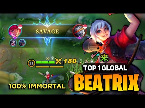SAVAGE! Beatrix Perfect Gameplay [ Top 1 Global Beatrix Best Build 2022 ] By 来 - Mobile Legends