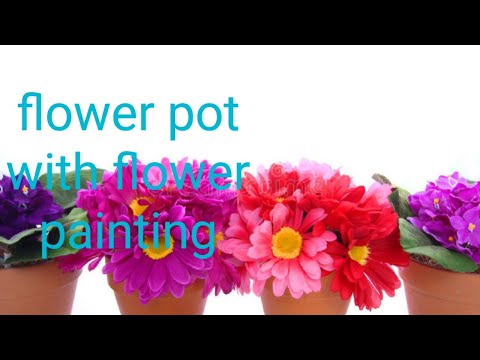 flower painting with flower pot