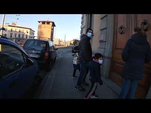 ASMR Winter afternoon walking in Florence city center