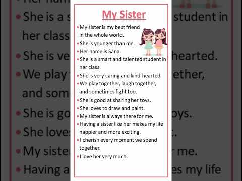 My Sister #essay #easytolearnandwrite #youtubeshorts #shorts #sister #mysister #mysiblings#yt #viral