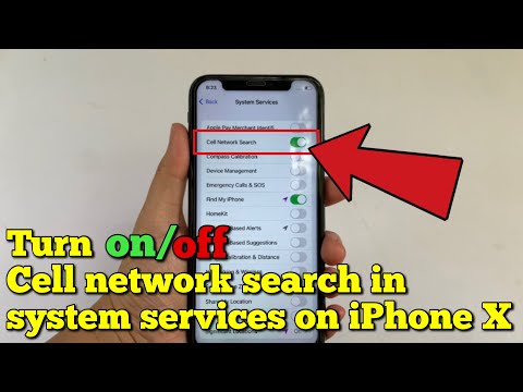 How to turn on or off cell network search in system services on iPhone X
