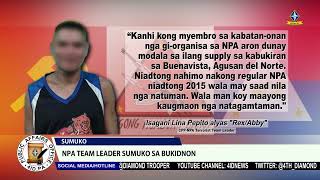 NPA team leader sumuko sa Bukidnon