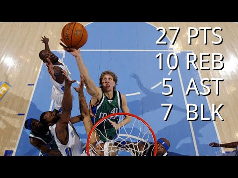 Dirk Nowitzki Full Highlights vs Nuggets (2006.01.06) - 27 PTS, 10 REB, 5 AST, 7 BLOCKS!! CLUTCH!