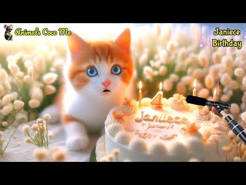 JANIECE HAPPY BIRTHDAY SONG WITH NAMES | Adorable Cute Cat 😺