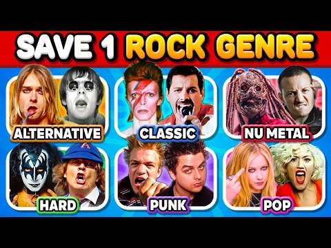 Save One ROCK GENRE 🤘🎸 | Punk vs Hard vs Nu Metal vs Alternative vs Pop vs Classic | Music Quiz
