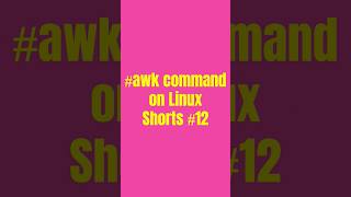 awk Command kannada #shorts | #linux #devops