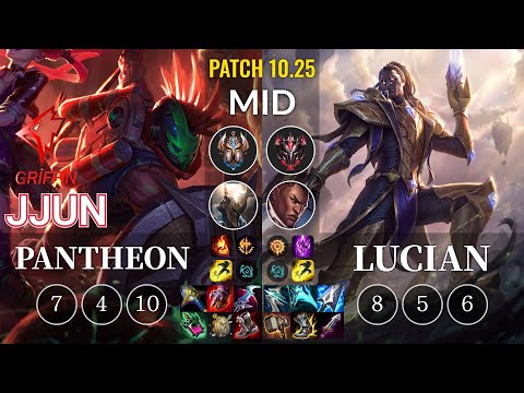 GRF jjun Pantheon vs Lucian Mid - KR Patch 10.25