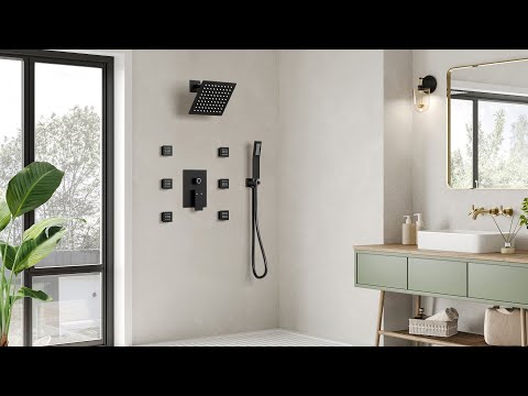 How to Install EVERSTEIN SFS-1037 10-inch Wall Mount Shower Head with 6 Body Spray Jets