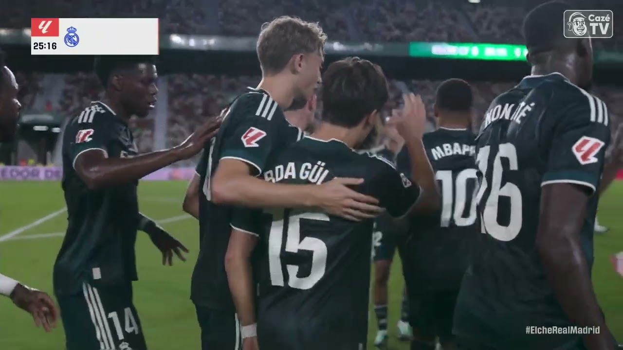 GOL DO REAL MADRID! ARDA GULLER ABRE O PLACAR PARA O REAL MADRID CONTRA O ELCHE EM LALIGA