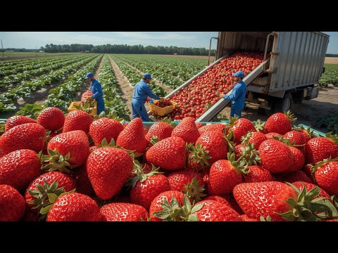 The Biggest Strawberry Harvest of 2025 💥 Millions of Tons of Fruits and Vegetables Are Harvested ...