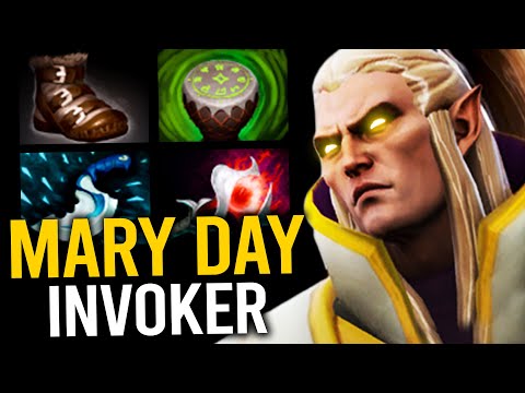 POWER TREADS + DRUM MARY DAY INVOKER TRYING NEW BUILD IN 7.30 | Dota 2 Invoker