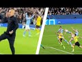 Pep Guardiola crazy reaction on Erling Haaland acrobatic goal vs Borussia Dortmund -stand view angle