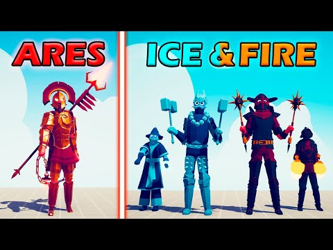 ARES TEAM vs ICE AND FIRE TEAM - Totally Accurate Battle Simulator | TABS