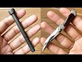 making mini knife pendant out of bolt - handmade small knife pendant