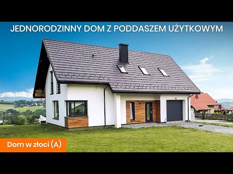 Dom w złoci (A) – Jednorodzinny dom z poddaszem użytkowym. Kolorowe wnętrza - ARCHON+ Projekty Domów