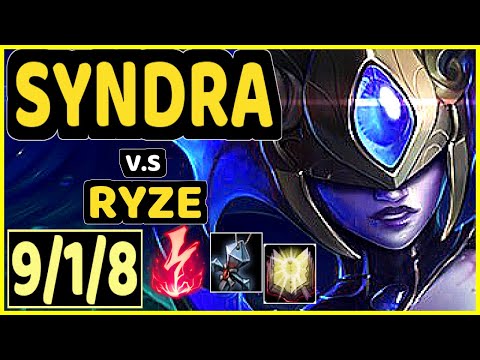 BRUCER (SYNDRA) vs RYZE - 9/1/8 KDA MID GAMEPLAY - BR Ranked MASTER