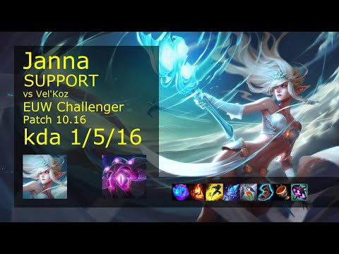 Janna Support & Karthus vs Vel'Koz & Jhin - EUW Challenger 1/5/16 Patch 10.16 Gameplay