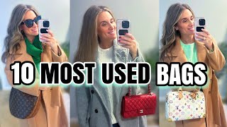 10 MOST USED BAGS LATELY 💼 LOUIS VUITTON, CHANEL, DIOR, YSL 🤎❤️🩵🤍