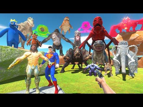 Rescues Superman, Aquaman in Jurassic Park and Fight Invertebrates - Animal Revolt Battle Simulator