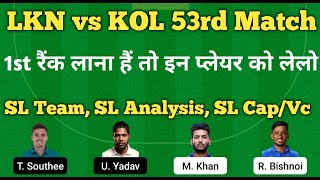 lkn vs kkr Fantasy team match preview depths analysis