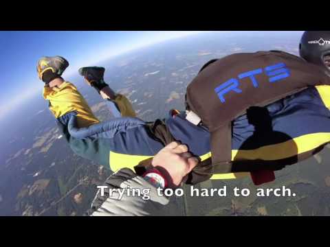 Third skydiving jump: spinning out of control