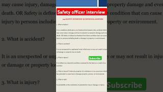 Safety officer interview questions answers #safety #constructionsitesafety #safetyfirst