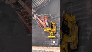 A loader enters a cargo hold… but the operator isn’t there. #teleoperation #heavymachinery #port