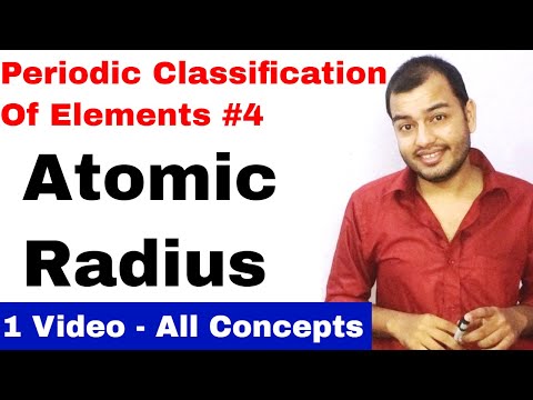 Class 11 chap 3 | Periodic Table 04 || Atomic Radius ,Ionic Radius its Variation || JEE MAINS /NEET Video