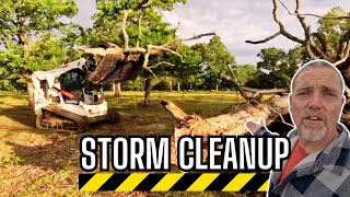 Clearing Trails After the Storm! Using Our Bobcat T770 Skid Steer to Remove Fallen Trees