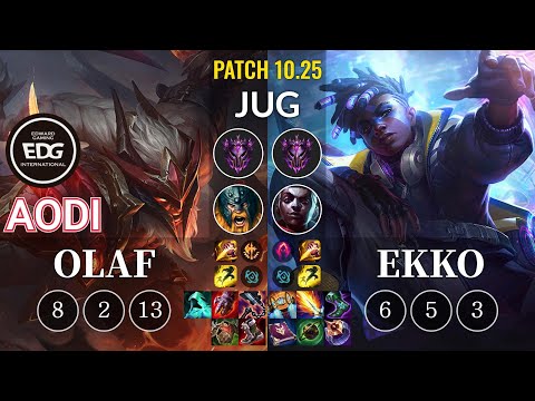 EDG Aodi Olaf vs Ekko Jungle - KR Patch 10.25