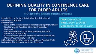 Defining quality in continence care for older adults