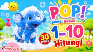 Download lagu 🫧 30 Minutes Counting 1-10 Cute Animals Bathing 🐘🐴🐰 💥 POP! | Learn Numbers 123 Preschool Kinderga... mp3