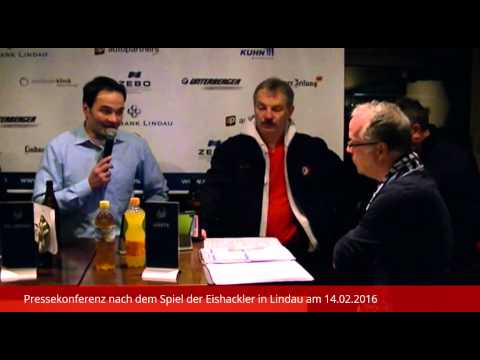 Pressekonferenz nach dem Spiel der Eishackler in Lindau am 14.02.2016