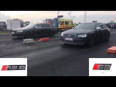 Audi RS6 vs Audi S8 V10 ( 700HP) ( V8 TT S8) - Drag race - 1/4 mile - 1/4 Meilen Rennen