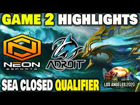 NEON VS ADROIT GAME 2 ESL One Los Angeles 2020 SEA Closed Qualifier
