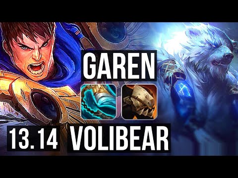 GAREN vs VOLIBEAR (TOP) | 2.6M mastery, 1500+ games, 2/0/3, Rank 13 Garen | KR Master | 13.14
