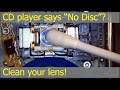 Fixing A No Disc Error By Cleaning The Lens Of A CD DVD Player